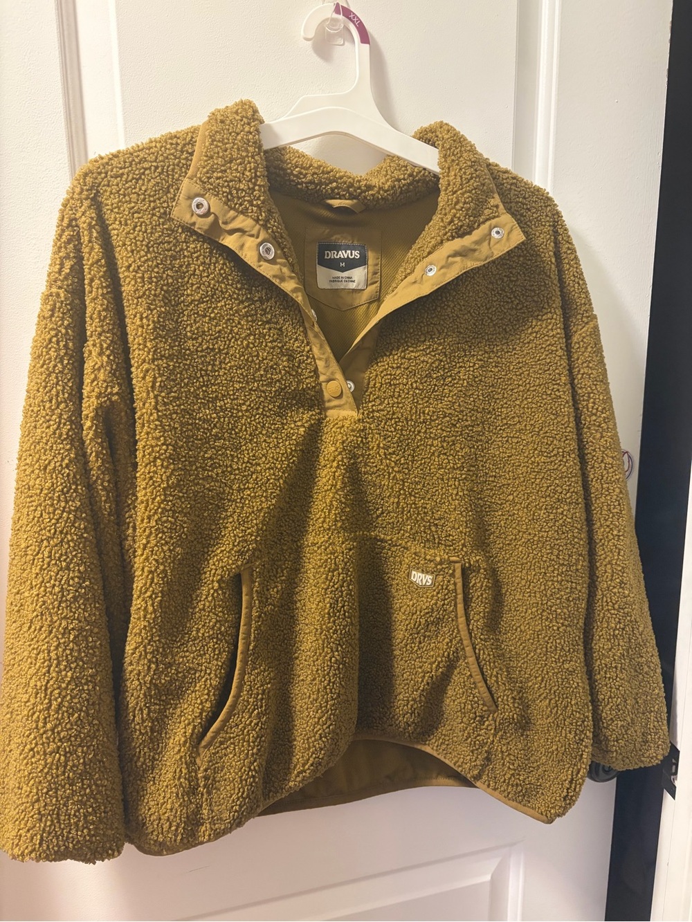 Dravus Olive Green Sherpa Pullover Jacket